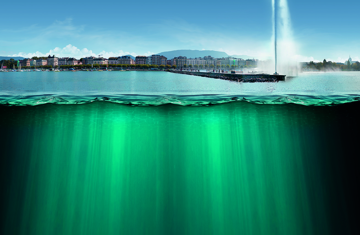 rade de Genève avec le Jet d'eau
