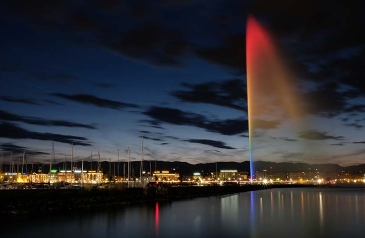 Jet d'eau Arc en ciel